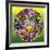 Pop Art Circle Flowers 615-Howie Green-Framed Giclee Print