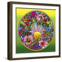 Pop Art Circle Flowers 615-Howie Green-Framed Giclee Print