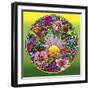 Pop Art Circle Flowers 615-Howie Green-Framed Giclee Print