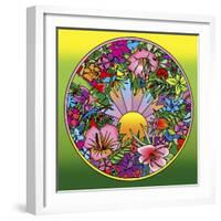 Pop Art Circle Flowers 615-Howie Green-Framed Giclee Print