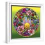 Pop Art Circle Flowers 615-Howie Green-Framed Giclee Print