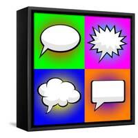 Pop Art Comic Speech Bubbles-PiXXart-Framed Stretched Canvas