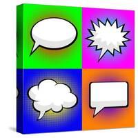 Pop Art Comic Speech Bubbles-PiXXart-Stretched Canvas