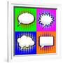 Pop Art Comic Speech Bubbles-PiXXart-Framed Art Print