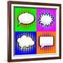 Pop Art Comic Speech Bubbles-PiXXart-Framed Art Print