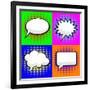 Pop Art Comic Speech Bubbles-PiXXart-Framed Art Print