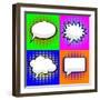 Pop Art Comic Speech Bubbles-PiXXart-Framed Art Print