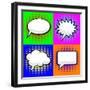 Pop Art Comic Speech Bubbles-PiXXart-Framed Art Print