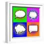 Pop Art Comic Speech Bubbles-PiXXart-Framed Art Print