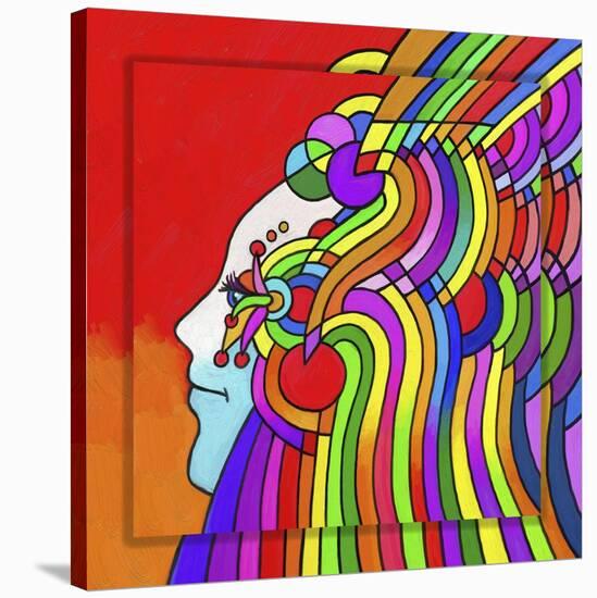 Pop-Art Cosmic Profile-Howie Green-Stretched Canvas