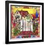 Pop Art Deco Cottage-Howie Green-Framed Giclee Print