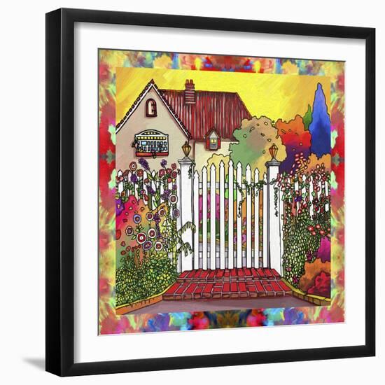 Pop Art Deco Cottage-Howie Green-Framed Giclee Print