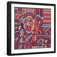 Pop Art Deco Face 116-Howie Green-Framed Giclee Print