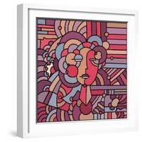 Pop Art Deco Face 116-Howie Green-Framed Giclee Print