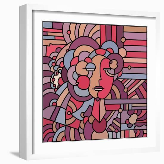 Pop Art Deco Face 116-Howie Green-Framed Giclee Print