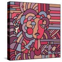 Pop Art Deco Face 116-Howie Green-Stretched Canvas