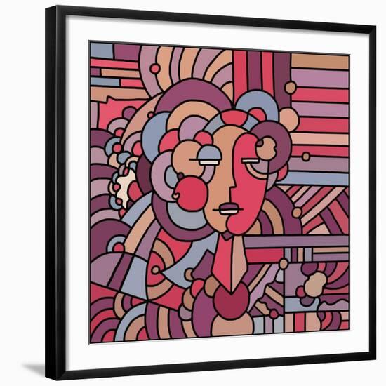 Pop Art Deco Face 116-Howie Green-Framed Giclee Print