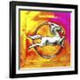 Pop-Art Deco Horse Circle-Howie Green-Framed Giclee Print