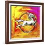 Pop-Art Deco Horse Circle-Howie Green-Framed Giclee Print