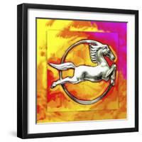 Pop-Art Deco Horse Circle-Howie Green-Framed Giclee Print