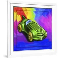 Pop-Art Deco Race Car Toy-Howie Green-Framed Giclee Print