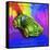 Pop-Art Deco Race Car Toy-Howie Green-Framed Stretched Canvas