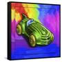 Pop-Art Deco Race Car Toy-Howie Green-Framed Stretched Canvas