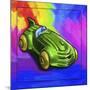 Pop-Art Deco Race Car Toy-Howie Green-Mounted Giclee Print