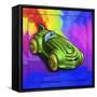 Pop-Art Deco Race Car Toy-Howie Green-Framed Stretched Canvas