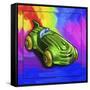 Pop-Art Deco Race Car Toy-Howie Green-Framed Stretched Canvas