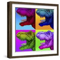 Pop Art Dinosaurs 1-Howie Green-Framed Giclee Print