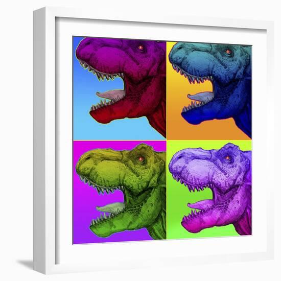 Pop Art Dinosaurs 1-Howie Green-Framed Giclee Print