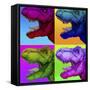 Pop Art Dinosaurs 1-Howie Green-Framed Stretched Canvas