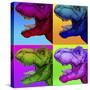 Pop Art Dinosaurs 1-Howie Green-Stretched Canvas