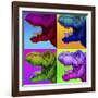 Pop Art Dinosaurs 1-Howie Green-Framed Giclee Print