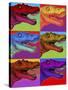 Pop Art Dinosaurs 2-Howie Green-Stretched Canvas