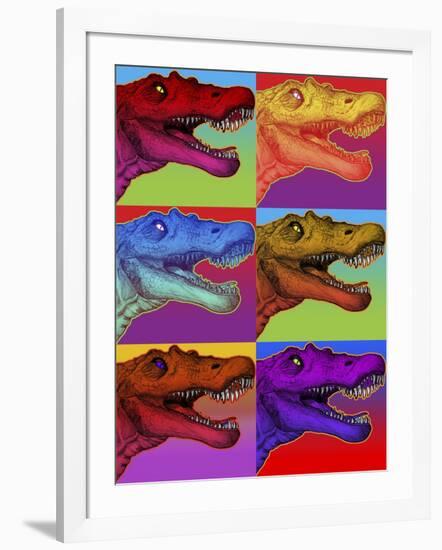 Pop Art Dinosaurs 2-Howie Green-Framed Giclee Print