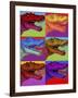 Pop Art Dinosaurs 2-Howie Green-Framed Giclee Print