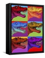 Pop Art Dinosaurs 2-Howie Green-Framed Stretched Canvas