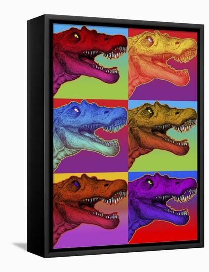 Pop Art Dinosaurs 2-Howie Green-Framed Stretched Canvas