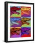 Pop Art Dinosaurs 2-Howie Green-Framed Giclee Print