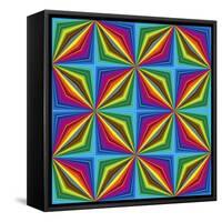 Pop Art Disco Pattern-Sangoiri-Framed Stretched Canvas