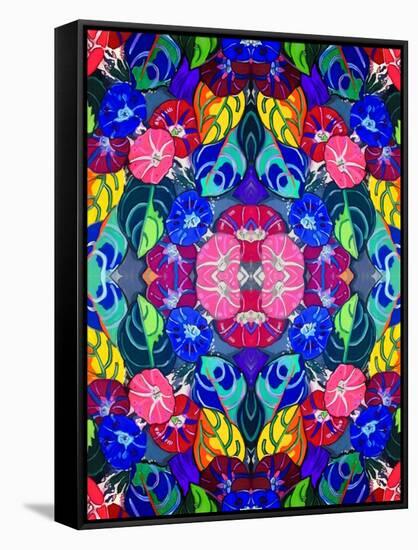 Pop Art Flowers Kalidescope-Howie Green-Framed Stretched Canvas