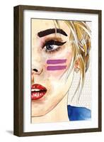 Pop Art Girl-Mercedes Lopez Charro-Framed Art Print