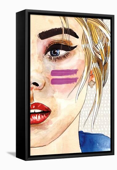 Pop Art Girl-Mercedes Lopez Charro-Framed Stretched Canvas
