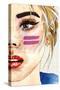 Pop Art Girl-Mercedes Lopez Charro-Stretched Canvas