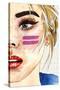 Pop Art Girl-Mercedes Lopez Charro-Stretched Canvas