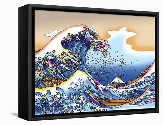 Pop Art Great Wave-Howie Green-Framed Stretched Canvas