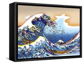 Pop Art Great Wave-Howie Green-Framed Stretched Canvas