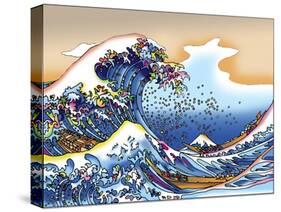 Pop Art Great Wave-Howie Green-Stretched Canvas